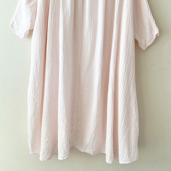 RHODE Crinkle Cotton Pink Oversized Midi Dress - Picture 7 of 12